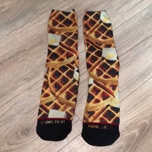 Function silly food waffle socks